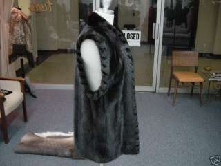 BLACKGLAMA MINK VEST SUPERB sheared mink coat details  