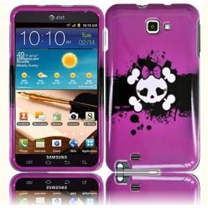 VMG Samsung Galaxy Note Design Hard Case Cover   Pink & Black w/ White 