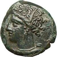   War 220BC Rare Authentic Genuine Ancient Greek Coin Tanit Horse  