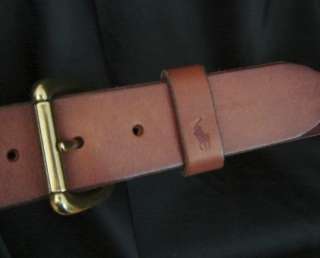   POLO Ralph Lauren Mens Genuine Leather Belt Tan Brown Size 40  