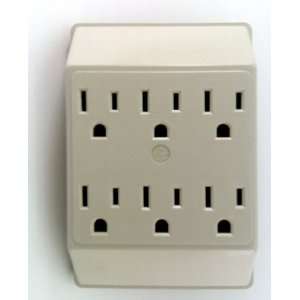  6 Outlet Wall Tap   Ivory Electronics