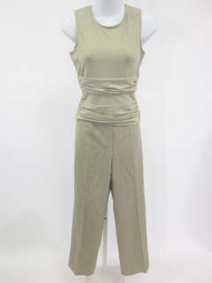 CARLISLE Olive Wool 3Pc Blazer Blouse Pants Suit Size 6  