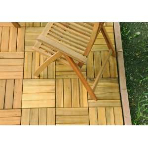   Horizontal Slat Design   Interlocking Wood Deck Tile: Home & Kitchen