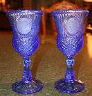 Pair of Vintage Cobalt Goblets / Colonial Silhouettes