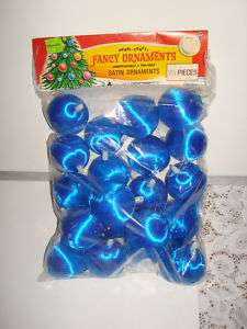Merri Craft Christmas Ornaments Blue Silk~20 Piece New  