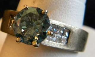 Big Beautiful Blue Diamond Ring 2.85cts 18k YG  
