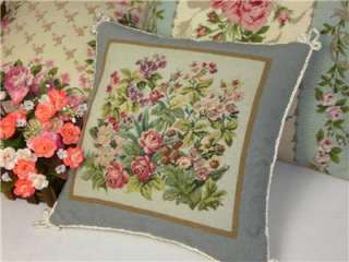14 Needlepoint Pillow Cover Cushion Flowers Handmade New  