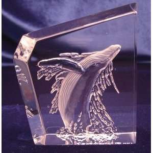  Intaglio Engraved Breaching Whale Sculpture