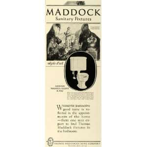  1924 Ad Thomas Maddock Sanitary Toilet Bowl Fixtures White 