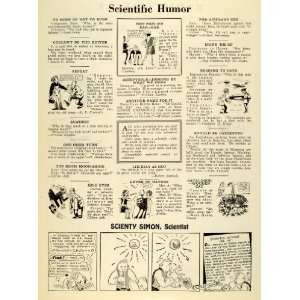  1928 Article Scientific Humor Jokes Cartoon Scienty Simon 