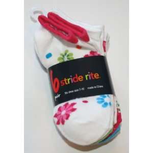 Stride Rite Girls Low Cut Socks 6 Pair Mult Size: 6 7.5 Shoe Size 