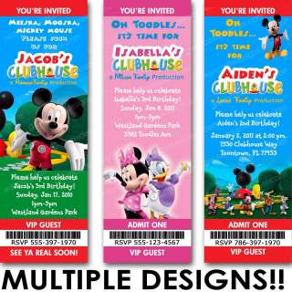Minnie Mouse Birthday Party Supplies on Mickey Mouse Invitation Minnie Birthday Party Ticket Invites Printable