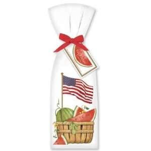  Watermelon Bushel with American Flag Towel Set: Home 