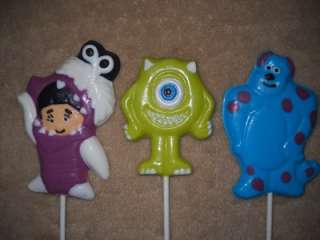 Chocolate LARGE Monsters Inc Boo Sully Mike Lollipops Lollipop Favors 