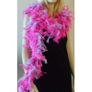 Feather Boa Hot Pink with Lavender Mardi Gras Masquerade Halloween 