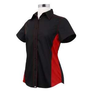 Chef Works CSWC BRM M Women Universal Contrast Shirt, Black / Red 