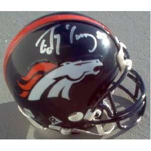   Ed Mccaffrey Autographed Denver Broncos Mini Helmet: Sports & Outdoors