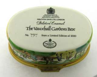   Halcyon Days Limited Edition Vaux Hall Gardens Box Numbered 797  
