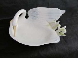 Vtg Fitz & Floyd Japan Swan Bird Figurines Dish  