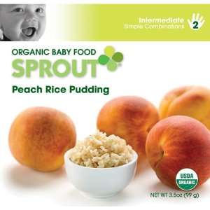   Sprout Organic Baby Food Peach Rice Pudding   3.5 oz Case of 12: Baby