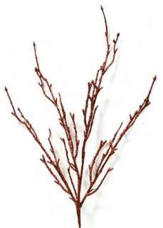 Copper Glitter Twig Branch Winter Wedding Centerpiece  