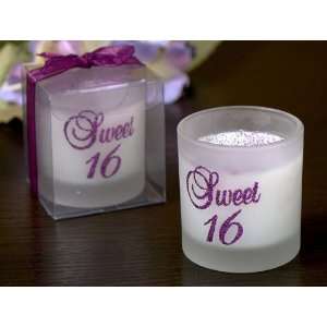    Baby Keepsake Purple Glitter Sweet Sixteen Candle (Set of 6) Baby