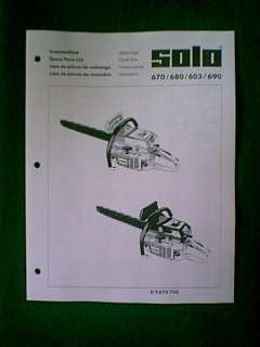 SOLO MODELS 670 680 603 690 CHAIN SAW PARTS MANUAL  