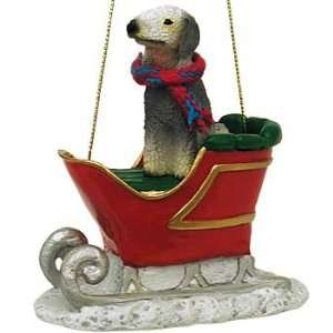  Bedlington Terrier in a Sleigh Christmas Ornament: Home 