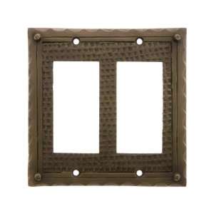 : Bungalow Style Double GFI Outlet Cover Plate In Antique Brass: Home 
