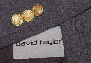 40R David Taylor GRAY W/GOLD BUTTONS sport coat suit blazer jacket 2 