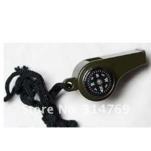 20pcs/lot whole extra useful 3 in 1 survival whistle with compass and 