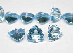 mm Trillion Shape Blue Topaz Gemstone  