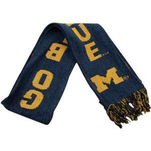  Michigan Wolverines Azure Blue Tapestry Chenille Scarf 