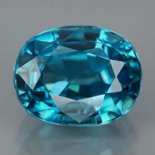 74ct Oval Natural Gem Swimming Pool Blue Zircon, CAMBODIA  