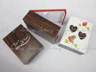 Jewelry Pendant Wood Gift Box Display Dark Brown 1pcs  