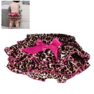  Baby Girls Bowknot Leopard Ruffle Pants Bloomers Nappy 