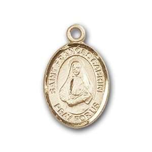   Badge Medal with St. Frances Cabrini Charm and Pin Brooch with Cross