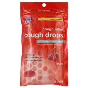  Rite Aid Cough Drops, Cough Relief, Cherry, 30 ct Health 