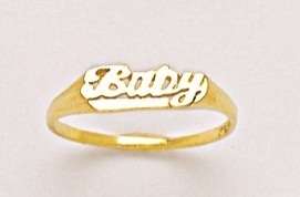 14K Solid Gold Baby Ring kids children New  