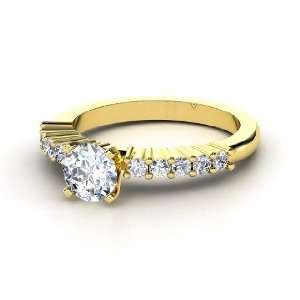  Tiana Ring, Round Diamond 14K Yellow Gold Ring Jewelry