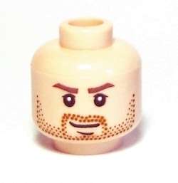 NEW* LEGO Minifig HEAD Indiana Jones Stubble Eyebrows  