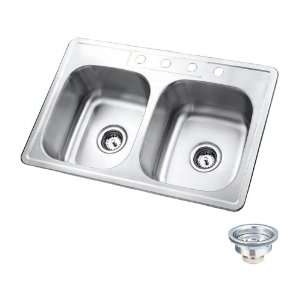   304 Grade Stainless Steel Self rimming Double Bowl Kitchen Sink