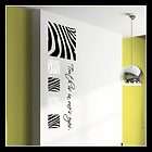 Set of 5 Zebra Stripe Pattern Removable Vinyl Wall Art Sticker