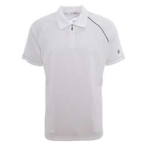   White ClimaCool 3 Stripe Zip Polo Shirt XL   P77904: Sports & Outdoors