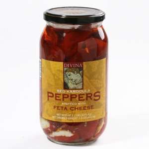 Red Kardoula Peppers Stuffed with Feta   Large Jar (2.1 pound):  