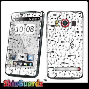 Music Note White Vinyl Case Decal Skin To Cover Your Sprint HTC EVO 4G 