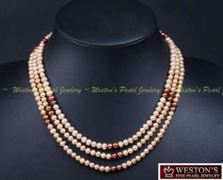 ROWS MULTI COLOR CULTURED FRESHWATER PEARL NECKLACE  