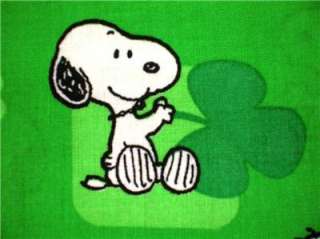 New Snoopy Shamrock Fabric BTY St Patricks Day  