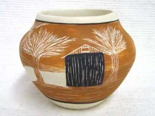 Acoma Indian Handmade Red Storyteller Pottery Vase  