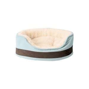  Microsuede Modern Strip Oval Dog Bed   Large   Lt. Blue 
